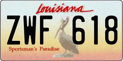 LA license plate ZWF618