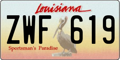 LA license plate ZWF619