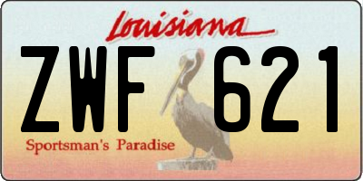 LA license plate ZWF621