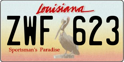 LA license plate ZWF623