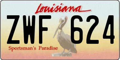 LA license plate ZWF624