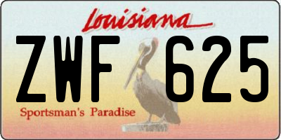 LA license plate ZWF625