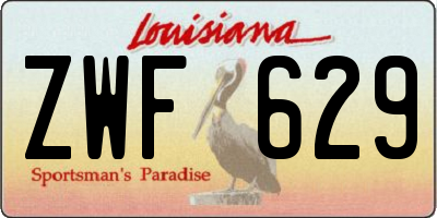 LA license plate ZWF629