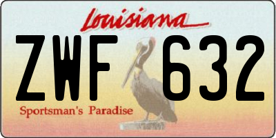 LA license plate ZWF632
