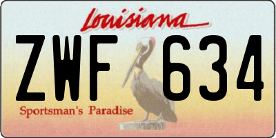 LA license plate ZWF634