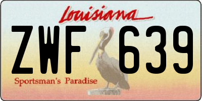 LA license plate ZWF639