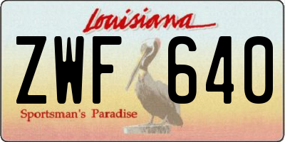 LA license plate ZWF640