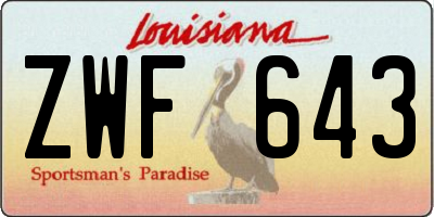 LA license plate ZWF643
