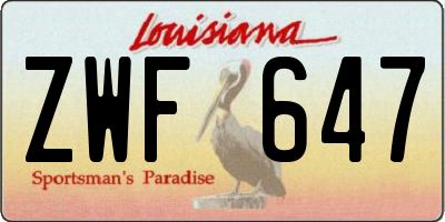 LA license plate ZWF647