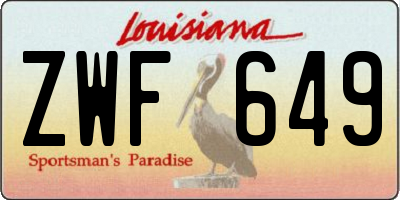 LA license plate ZWF649