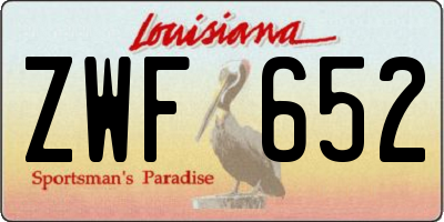 LA license plate ZWF652