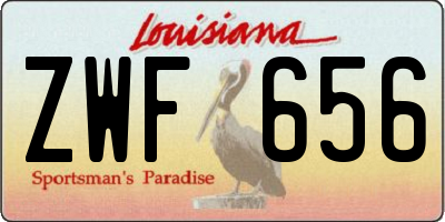 LA license plate ZWF656