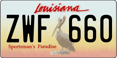 LA license plate ZWF660