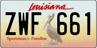 LA license plate ZWF661