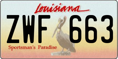 LA license plate ZWF663