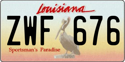 LA license plate ZWF676