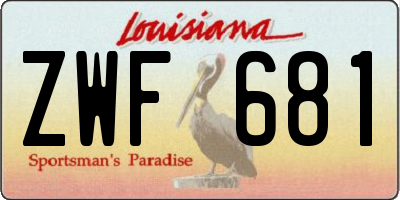 LA license plate ZWF681