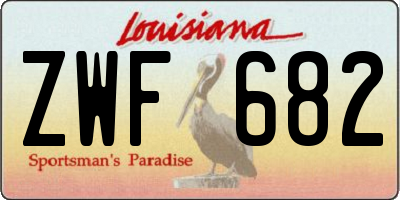LA license plate ZWF682