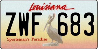 LA license plate ZWF683