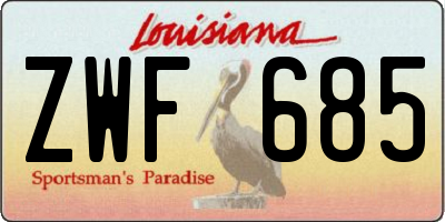 LA license plate ZWF685