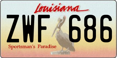 LA license plate ZWF686