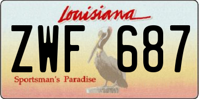 LA license plate ZWF687