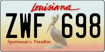 LA license plate ZWF698