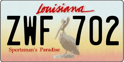 LA license plate ZWF702