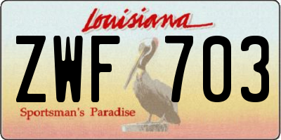 LA license plate ZWF703
