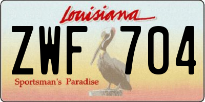 LA license plate ZWF704