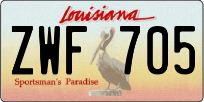 LA license plate ZWF705