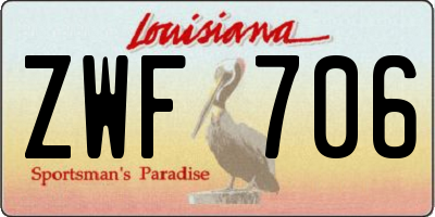 LA license plate ZWF706