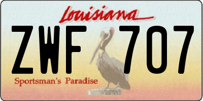 LA license plate ZWF707