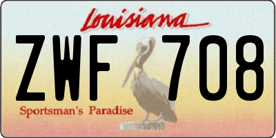 LA license plate ZWF708