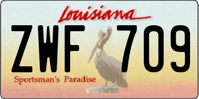 LA license plate ZWF709