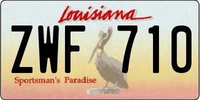 LA license plate ZWF710
