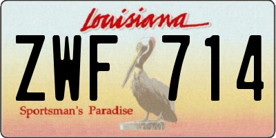 LA license plate ZWF714