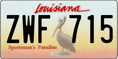 LA license plate ZWF715