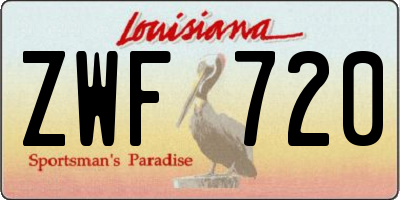 LA license plate ZWF720