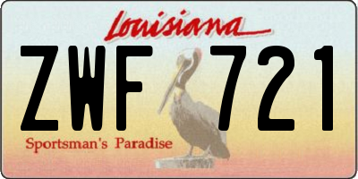 LA license plate ZWF721