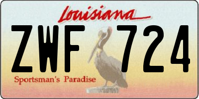 LA license plate ZWF724