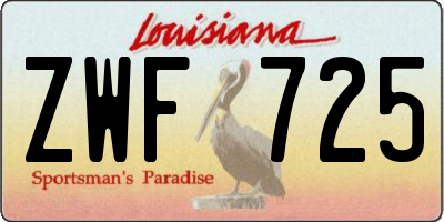 LA license plate ZWF725