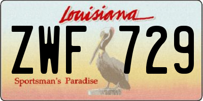 LA license plate ZWF729