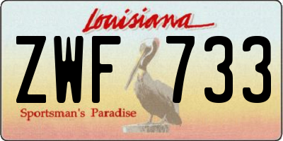 LA license plate ZWF733