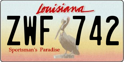 LA license plate ZWF742