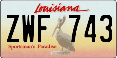 LA license plate ZWF743