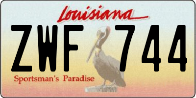 LA license plate ZWF744