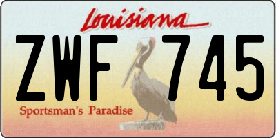 LA license plate ZWF745