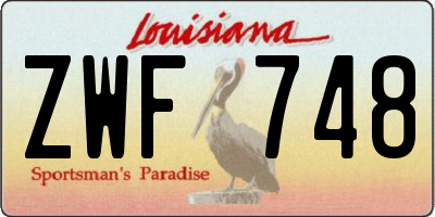 LA license plate ZWF748