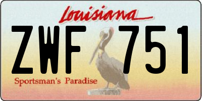 LA license plate ZWF751